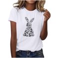 thumbnail image 1 of Tauxra Hauts d'Été à Manches Courtes pour Femmes, T-Shirts à Col Rond pour Femmes, Blouse T-Shirt Décontractée à Imprimé de Pâques, 1 of 5