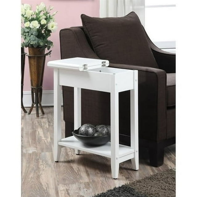 convenience concepts American Heritage Table d'Appoint à Dessus Rabattable, Fini Blanc