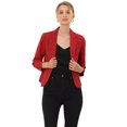 thumbnail image 1 of INSPIRE CHIC Blazer pour Femme à devant Ouvert Veste de Tailleur Courte d'Été pour le Travail Rouge-Uni TG, 1 of 1