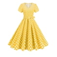 thumbnail image 2 of Ovzne Robes d'Été pour Femmes Robe pour Femme Robe en Maille à Manches Courtes Brodée Rétro Robe Gâteau Robe à Manches Courtes Robe pour Femmes Liquidation, 2 of 7