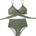 thumbnail image 2 of Women Bikini Set Push Up High Waisted Floral Printed Wrap 2 Piece Swimsuits, 2 of 3