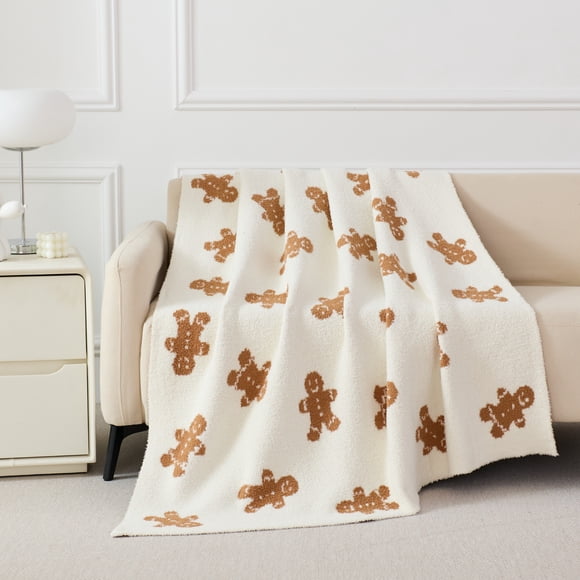 Holiday Time Cozy Throw Gingerbread