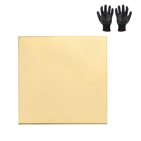 Uxcell Brass Sheet Metal Film Attached Brass Plates Fit for DIY Crafts Electrical Repair 0.02 x 5.91 x 5.91 inch