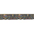 thumbnail image 2 of Bleu Rouge Fleurs Jaunes en Pots Papier Peint Victorien Bord Design Traditionnel, Rouleau 15' x 4.18'', 2 of 3