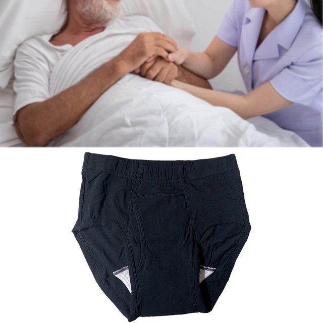 Mens Incontinence Diaper Leakproof Washable Comfortable Absorbency Men Diaper Pants for Incontinence Black XL