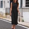thumbnail image 4 of Gspmoly Robes d'Été pour Femmes, Robe Chandail en Tricot Sans Manches à Col Montant pour Femmes, Robe Débardeur Maxi, Robes de Soirée pour Femmes en Liquidation, 4 of 6