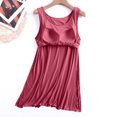 thumbnail image 4 of Robe de Nuit pour Femmes en Liquidation avec Soutien-Gorge Intégré, Vêtement de Nuit pour Femmes Grande Taille, Nuisette Sans Manches, Robe de Sommeil Débardeur, Combinaison Intégrale, Tenue de Détente, Robe, Chemises de Nuit, Robes de Nuit pour Femmes, Nouveau Rouge G, 4 of 9