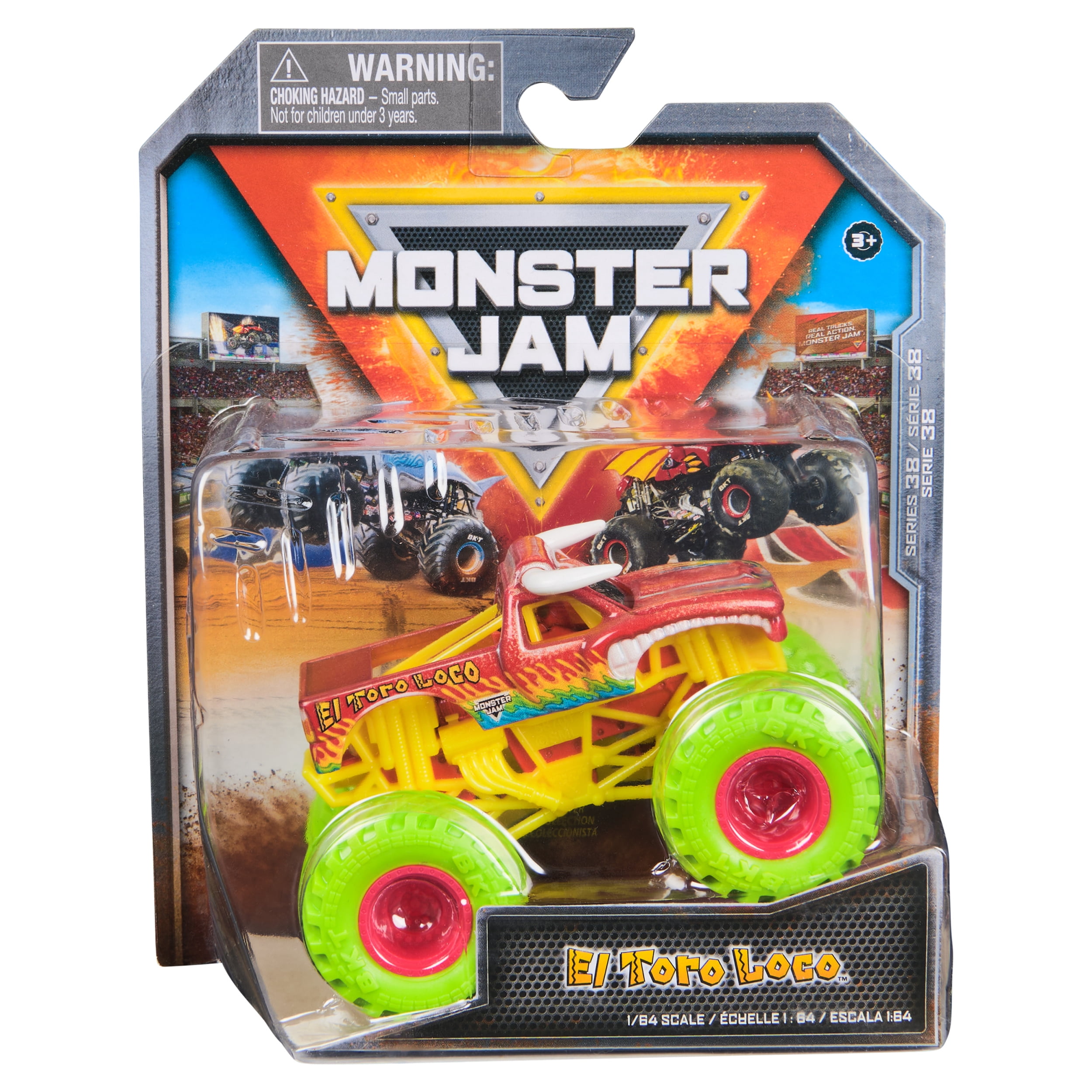 Monster Jam, Monster truck El Toro Loco officiel, véhicule en métal moulé, échelle 1:64, jouets pour garçons à partir de 3 ans