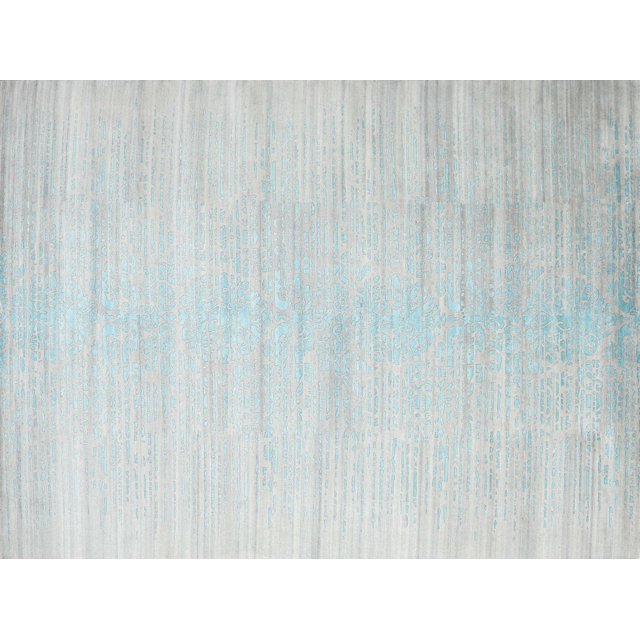Ahgly Company Tapis d'Intérieur Lavables en Machine Rectangle Contemporain Bleu Golfe, 2' x 5'