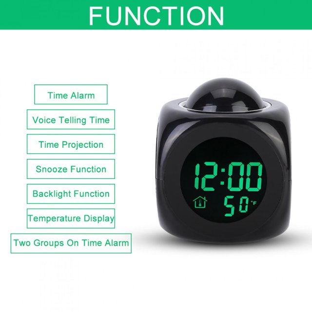 USB Cable Electronic Clock, with Temperature Display Digital Alarm Clocks, ABS for Office Kids Students Bedrooms
