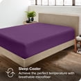 thumbnail image 3 of Bare Home Drap-Housse - Premium 1800 Collection - Poche Profonde - Ultra Doux, Résistant aux Plis - Très Grand Simple, Prune, 3 of 7