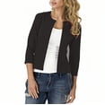 thumbnail image 3 of Timegard Cardigans pour Femmes Manches 3/4 Ouvert à l'Avant Hauts Courts d'Automne Couleur Unie Travail Décontracté Cardigan Ajusté, 3 of 8