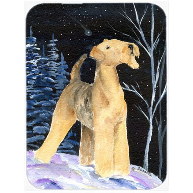 Carolines Treasures SS8361LCB Starry Night Airedale Glass Cutting Board- Large