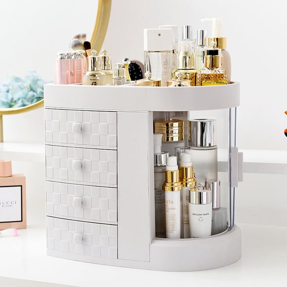 Organisateur de Maquillage avec 4 Tiroirs, Porte-Cosmétiques et Vernis à Ongles, Rouge à Lèvres, Trousse de Maquillage en Acrylique, Transparent