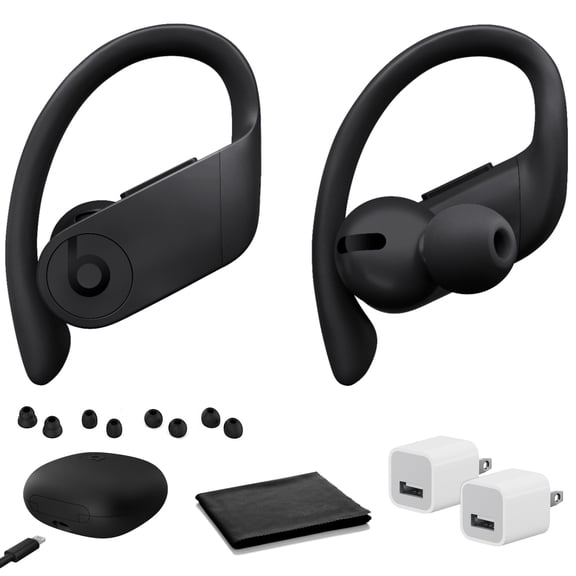 Beats by Dr. Dre Powerbeats Pro In-Ear Wireless Headphones (Black) with USB Adapter Cubes