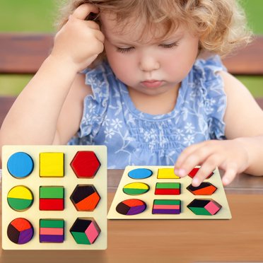 IBaodan Casse-Tête Liquidation Jouet pour Enfants 1 Casse-Tête Éducatif en Bois Jouet Tableau de Correspondance pour Enfants Design Géométrique Cadeaux pour Enfants