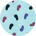 thumbnail image 1 of Ahgly Tapis d'Intérieur Lavable en Machine Carré Bleu Transitionnel, 3 Pieds Carré, 1 of 7