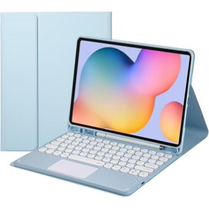 Touch Case clavier pour Samsung Galaxy Tab S6 Lite 10.4 Modèle de pouce 2024/2022/2020 (SM-P620/P625/SM-P610/P613/P615/P619), avec support de crayon - Touche magnétiquement amovible Bluetooth clavier