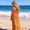 thumbnail image 1 of EGNMCR Robe Longue Ample à Bretelles pour Filles, Mode, Mignonne, Couleur Unie, avec Cordon au Dos, Robe pour Filles, 1 of 9