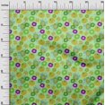 thumbnail image 3 of oneOone Tissu en Coton Flex Vert Clair Abstrait Rétro Floral Matériel de Robe Tissu Imprimé au Mètre 40 Pouces de Large, 3 of 4