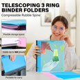 thumbnail image 2 of MAKHISTORY Telescoping 3 Ring Binder-12PCS, Flexible Binder with Customized Front Cover+Clear Catalog Pocket+3 Round Rings, Flat Writing Binder, 4 Bright Colors, 2 of 6