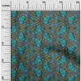 thumbnail image 1 of oneOone Silk Tabby Fabric Leaves & Floral Block Printed Craft Fabric BTY 42 Inch Wide, 1 of 4