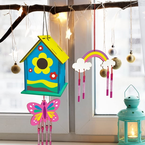 Ainiv Lot de 12 carillons éoliens de Pâques pour enfants - Décoration de Pâques - En bois - Bricolage - Pendentif de Pâques - Lapin - Poussin - Décoration de Pâques - Printemps - Avec stylo, cloche Ainiv Lot de 12 carillons éoliens de Pâques pour enfants - Décoration de Pâques - En bois - Bricolage - Pendentif de Pâques - Lapin - Poussin - Décoration de Pâques - Printemps - Avec stylo, cloche