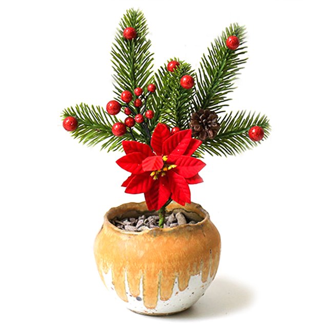 Coofit Artificial Plant Pick DIY: Faux Greenery Branch Desktop Decoration for Christmas