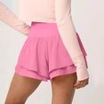 thumbnail image 3 of Besolor Womens Athletic Shorts Double Layers Ruffle High Waist Running Workout Tennis Shorts with Build in Shorts, 3 of 6