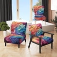 thumbnail image 1 of Designart "Radiant Spectrum Opt Art painting I" Multi-Color Abstract Upholstered Accent Chair - Modern Arm Chair For Bedroom, 1 of 7