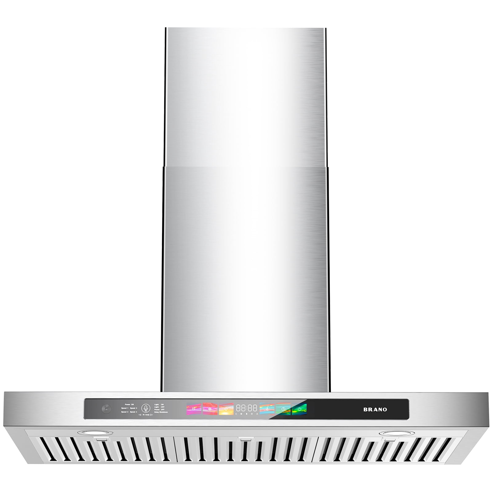 36 Inch Wall Mount Range Hood 900 CFM with Voice/Gesture/Touch Control, Stainless Stee Ducted Kitchen Hood Vent with 4 Speed Exhaust Fan, Memory Mode, Adjustable Lights