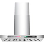 36 Inch Wall Mount Range Hood 900 CFM with Voice/Gesture/Touch Control, Stainless Stee Ducted Kitchen Hood Vent with 4 Speed Exhaust Fan, Memory Mode, Adjustable Lights