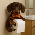 thumbnail image 2 of Porte-papier pour Chien Distributeur de Rouleaux de Papier Hygiénique Amusant Porte-Rouleau de Papier de Toilette Support de Rangement pour Rouleaux en Forme d'Animal Imprimé 3D Support Décoratif Mural pour Papier de Toilette pour Salle de Bain Cuisine Tapis de Séchage en Silicone, 2 of 4
