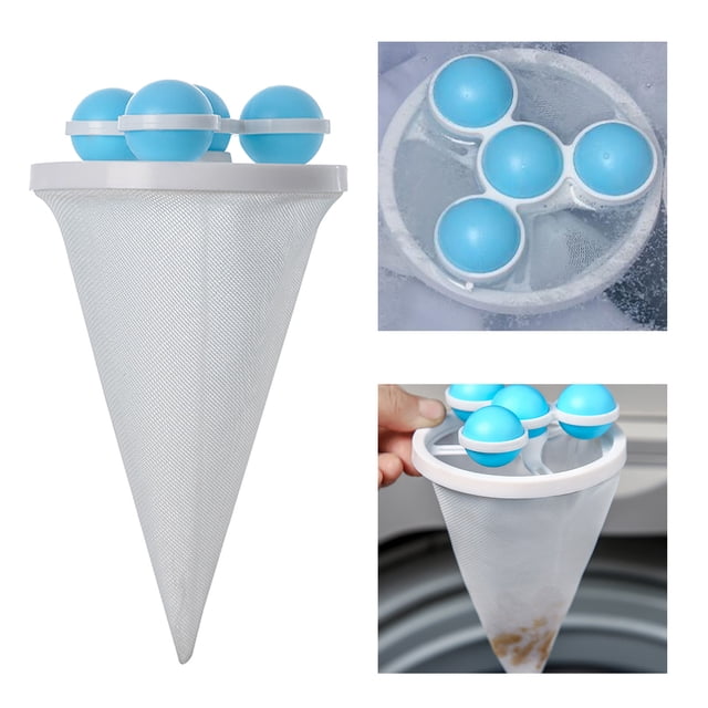 Oleegame 1PC Washing Machine Float Filter Bag Filter Hair Remover Cleaning Decontamination Laundry Ball Clothes Wash Ball Blue