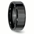 thumbnail image 4 of Ceramic Black 8mm Edge Wedding Band Ring Man Fancy  For Dad Mens  For Him, 4 of 10