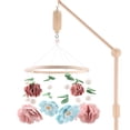 thumbnail image 1 of The Peanutshell Wildflower Baby Musical Wooden Crib Mobile, 1 of 5