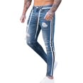 thumbnail image 1 of B91xZ Mens Jeans Slim Fit Stretch Jeans Ripped Skinny Jeans,Light blue XXL, 1 of 4