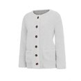 thumbnail image 4 of MAWCLOS Manteau Femme Hiver Chaud Veste Cardigan Extérieur Ample Fête Manches Longues Blanc S, 4 of 8