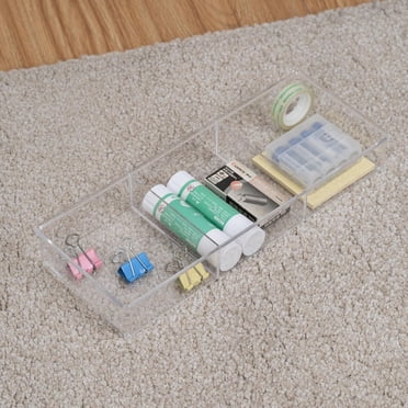Mainstays Plastic 3-Section Clear Drawer Organizer, Sturdy Resin for Long-Lasting Organization, Perfect for Storage School and Office Products Etc.