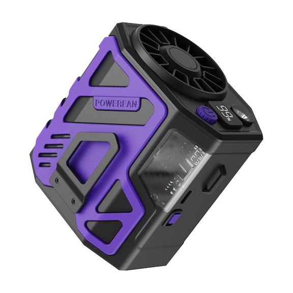 Purple Portable Necklace Waist Fan Usb Rechargeable 6000Mah 100 Speed Outdoor Work Travel Compact Efficient