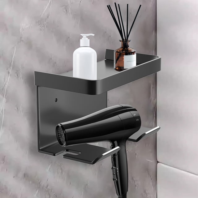 Wall Mounted Suction Cup Hair Dryer Storage Rack Non Perforated Bathroom Hair Dryer Holders