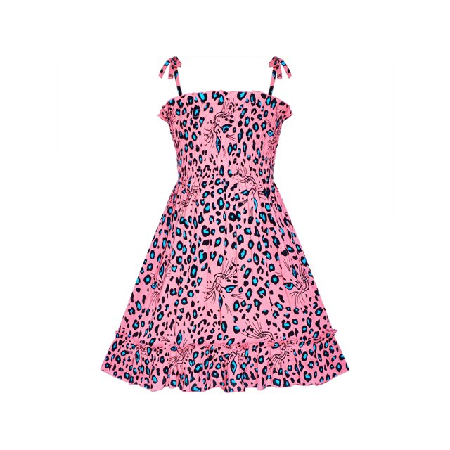 Robe Fille Débardeur Smockée Chat Léopard 2-3 Ans