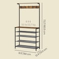 thumbnail image 3 of VASAGLE Coat Rack, Hall Tree with Shoe Storage, 5-Tier Shoe Rack Different Heights, 5 Dual Hooks, Rustic, 3 of 8