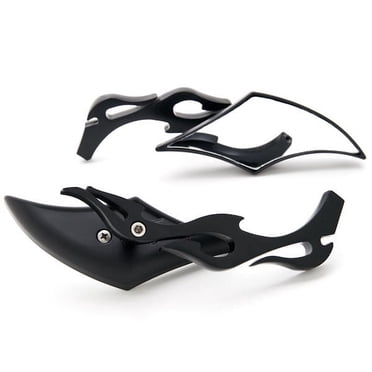 Krator Diamond Twist Custom Black Motorcycle Mirrors Compatible with Harley Davidson Street Glide