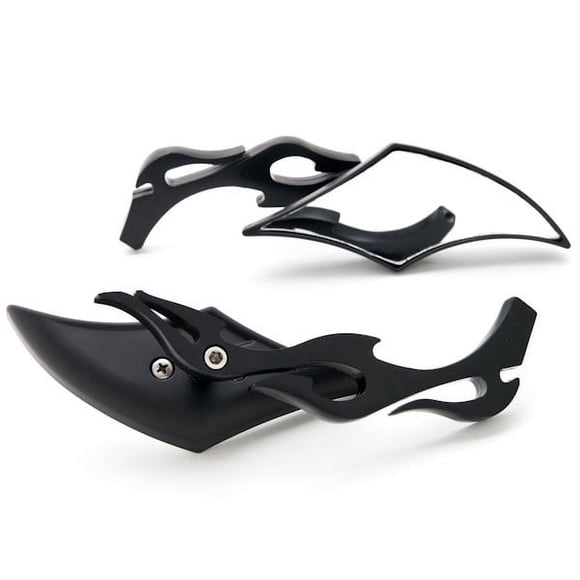 Krator Diamond Twist Custom Black Motorcycle Mirrors Compatible with Harley Davidson Street Glide