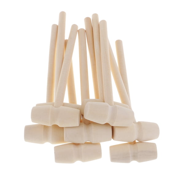 10 Pack Mini Wooden Hammer Mallet Pounding Toy Wooden Mallets Solid
