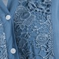 thumbnail image 4 of Heliisoer Women's Plus Size Contrast Lace V Neck Rolling Sleeve Shirts Blouse Tops, 4 of 5