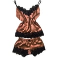 thumbnail image 2 of LSLJS Women Lace Satin Bra Camisole Sling Tops Shorts Pajamas Two Piece Set, Lingerie Sets, 2 of 4