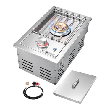 VEVOR Single Grilling Side Burner for Outdoor 17,000BTU Propane & Natural Gas