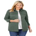 thumbnail image 1 of Woman Within Plus Size Long Stretch Denim Jacket Oversized Jean Jacket - 22 W  Indigo, 1 of 6
